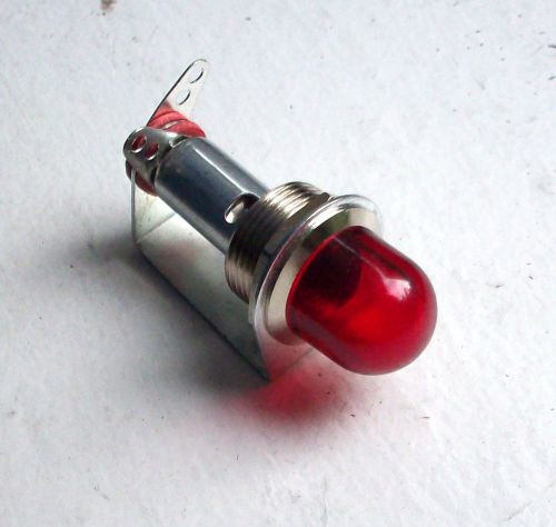 Vintage red long  beehive lens dash gauge panel light hot rod 5/8&#034;. nos dialco