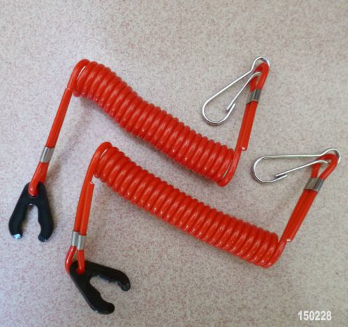 2 pcs outboard motor engine kill cord safety lanyard emergency stop