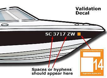 Boat registration number decals vinyl pwc lettering 3in pick your font and color