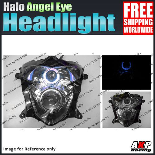 For suzuki gsx-r 600 750 04-05 halo angel eye hid led headlight assembly blue gz