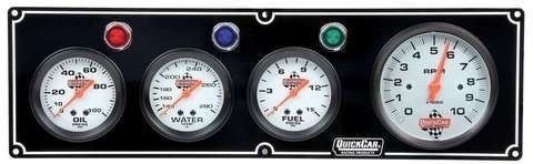 Quickcar 3 gauge panel op/wt/fp with 3 3/8&#034; tach. 61-67423