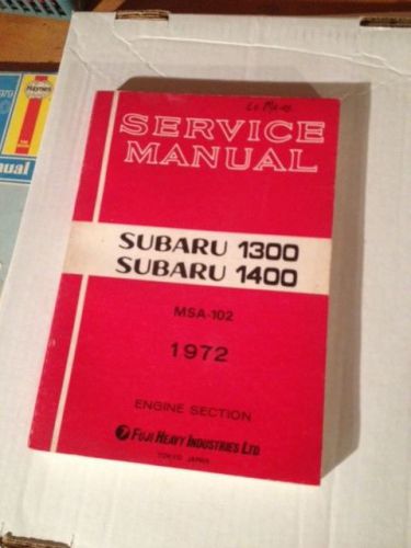2 manuals !!!! 1972 subaru 1300 1400 haynes &amp; engine section shop service