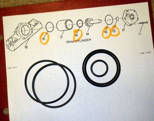 Force mariner mercury chrysler outboard piston trim cylinder set of seals 1980's