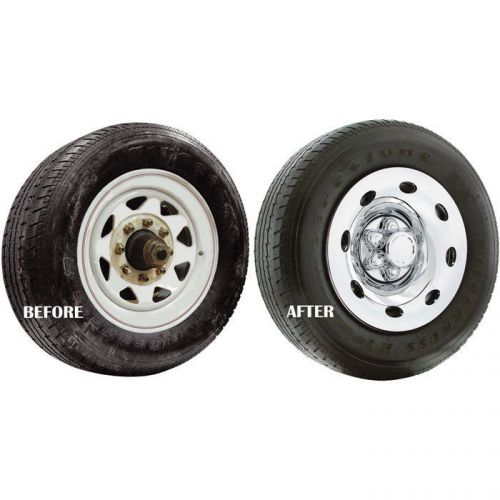 Find Phoenix Chrome ABS Hubcovers Hub Cap Wheel Liners Trailer RV Camper Car Hauler in Pennsburg