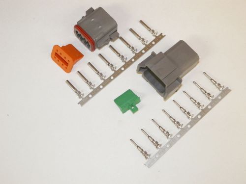 8x gray deutch dt series connector set 14-16-18 ga stamped nickel terminals