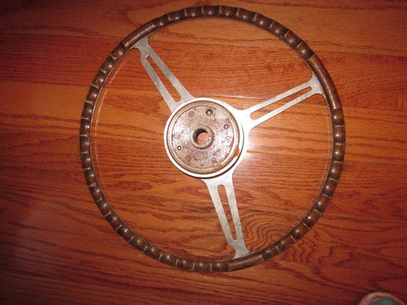1961 Vintage Wood Rim Steering Wheel (Spyder) , US $220.00, image 3