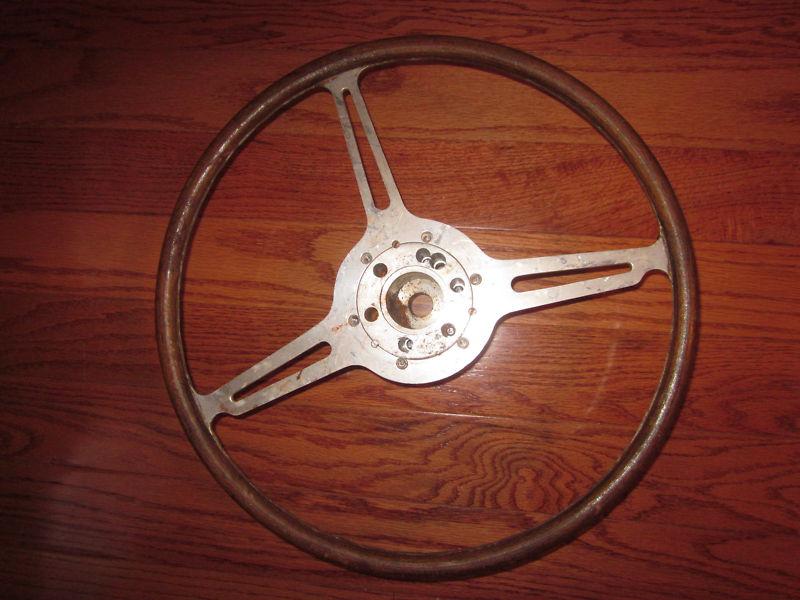 1961 Vintage Wood Rim Steering Wheel (Spyder) , US $220.00, image 5