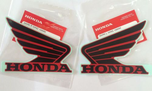 Honda  wing fuel tank decal wings sticker 2 x 100mm black &amp; red
