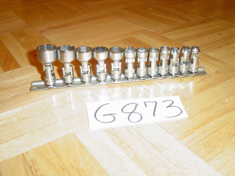 Snap on tools 12 piece 1/4 drive metric short swivel socket set 5 through 15mm