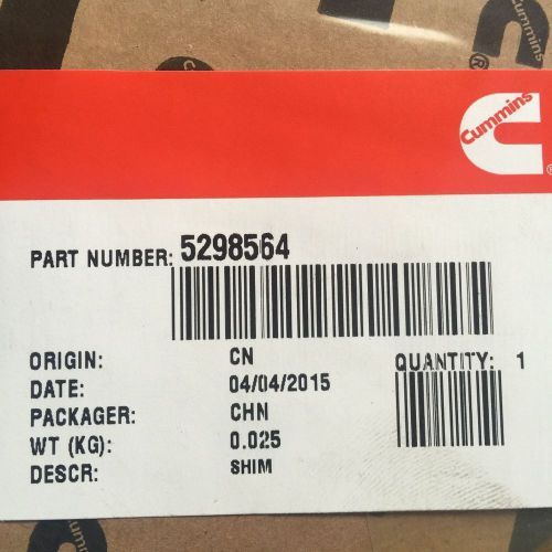 Cummins 5298564 shim,liner.020