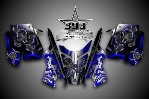 2010 - 2015 polaris pro rmk - rush decal sticker wrap graphics kit hazard blue