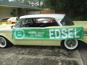 Edsel banner 17 x 108 newest thing on wheels dealer showroom sign