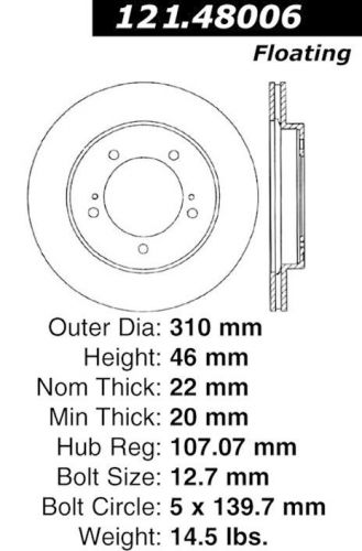 Disc brake rotor fits 1996-1998 suzuki sidekick  centric parts