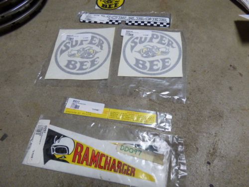 Lot of new 1969 1970 dodge super bee quarter decals ramcharger emissions