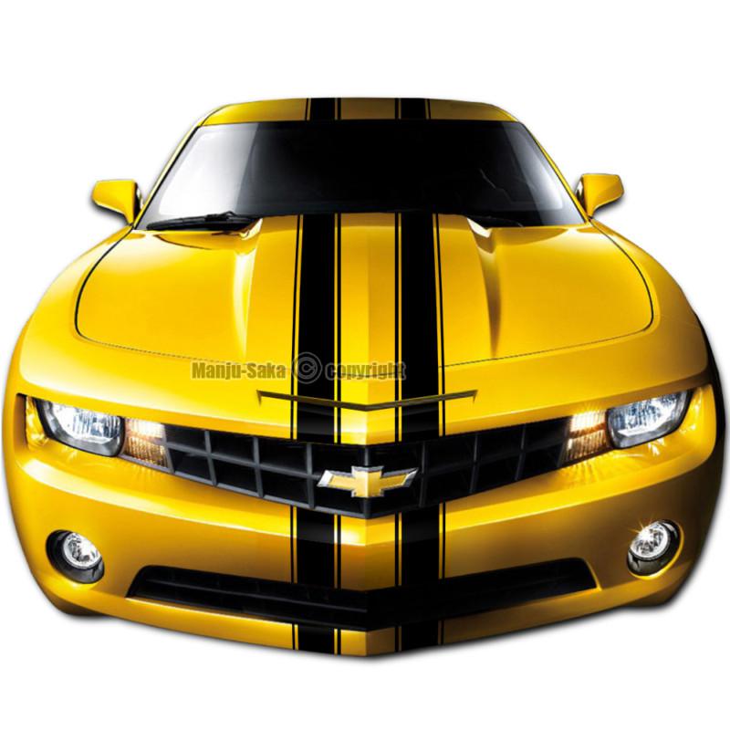 Chevrolet camaro rally stripes 09 10 11 12 13 decal precut matte black 4" ca1039