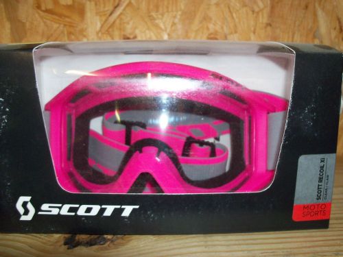 Scott usa recoil xi pink adult goggle dirt bike motocross mx atv utv clear lens