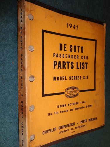1941 desoto parts catalog / original mopar de soto book