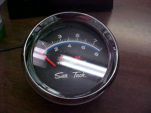 Vintage sun st-602 blue line 8000 rpm tach tachometer marine boat ratrod hotrod