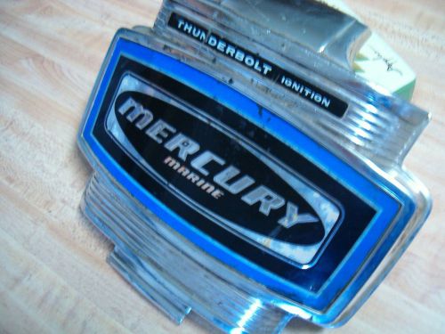 1- 1976 50 hp chrome mercury thunderbolt  outboard motor cowling pre owned