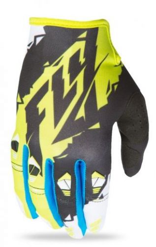 Fly racing kinetic 2017 youth mx/offroad gloves black/lime green/white