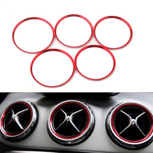 5x red air vent outlet ring cover trim circle for a/b/cla/gla class 180 200 220
