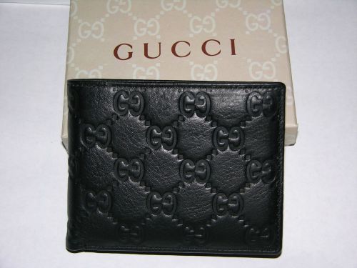 Men gucci gg black leather wallet
