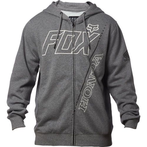 Fox racing mens honda zip fleece hoody hoodie heather graphite mx atv 18983-185