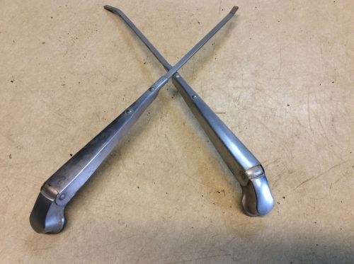 Late 1965 - mid 1968 ford mustang windshield wiper arm flaired satin finish (pr)