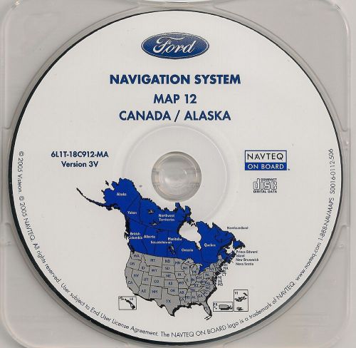 2005 2006 2007 ford escape hybrid navigation cd map #12 cover canada alaska