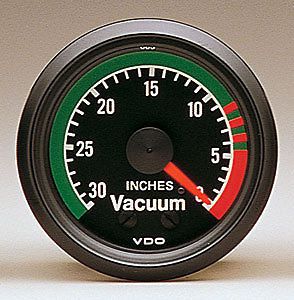 Vdo 150-042 cockpit vacuum gauge 2-1/16&#039;&#039; mechanical 30 hg