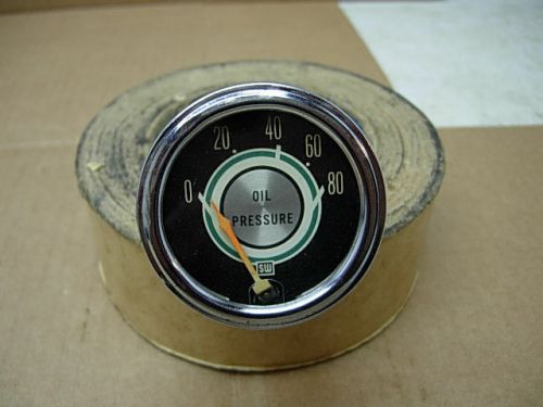 1960s 12v stewart warner 2 1/16&#034; 80 lb greenline oil pressure gauge #352ejk57 sw