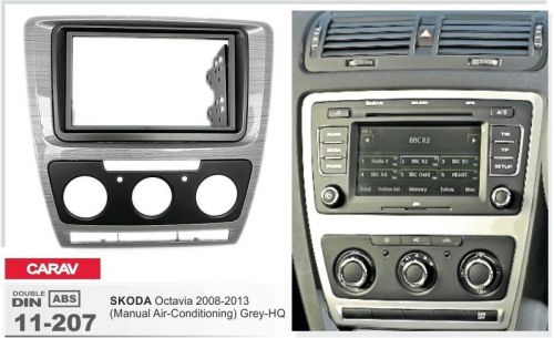 Carav 11-207 2din car radio dash kit panel skoda octavia 2008-13 man a/c grey-hq