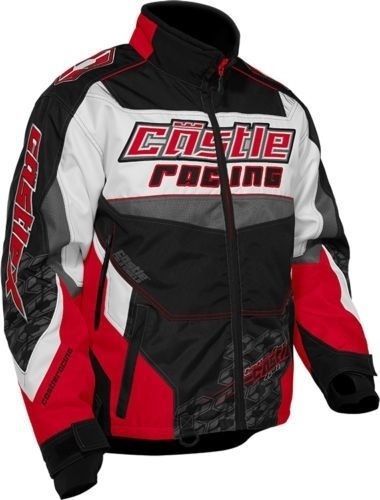 Castle x mens bolt g2w snowmobile warm winter jacket coat-red -size large- new