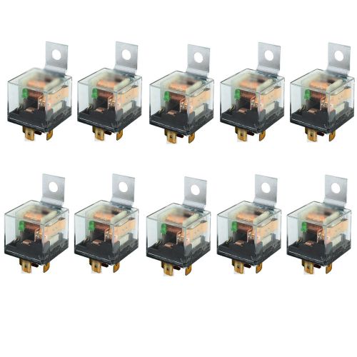 10pcs car spst dc12v 12volt 80a 80amp transparent car relay 4pin 4 pins relays