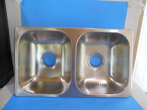 *rv 50/50 stainless steel double kitchen sink 27" x 16" x 7" *5*