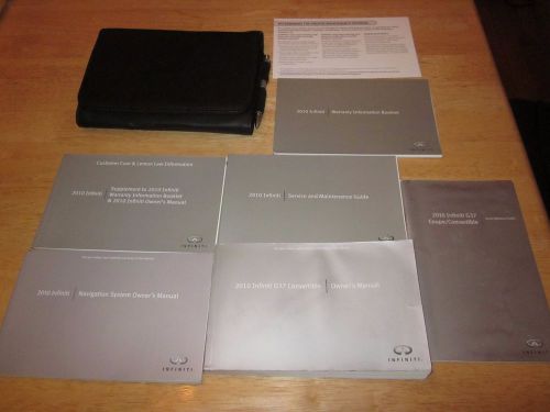 2010 infiniti g37 convert owner + navigation manual with case oem owners