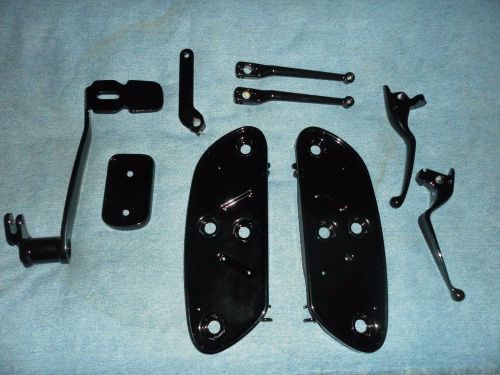 Gloss black harley davidson 2014-17 touring brake pedal hand levers footboard hd