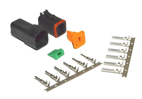 Deutsch 6-pin black 14-16awg connector kit crimp style contacts