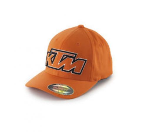 Oem ktm racing logo offroad cap hat orange large / xl flex fit upw1458207