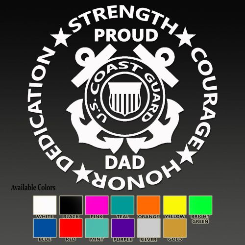 Coast guard mom dad family veteran united states soldier military sticker decal
