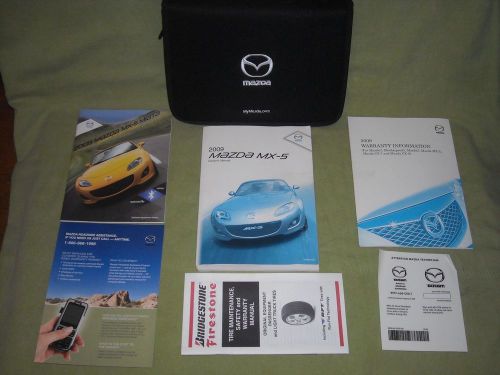 2009 mazda mx-5 miata oem owner&#039;s manual guide  supplements &amp; case complete set