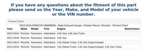 2010-2016 PORSCHE PANAMERA - Right Exhaust Hanger / Rubber Mount / Bracket, US $34.99, image 4