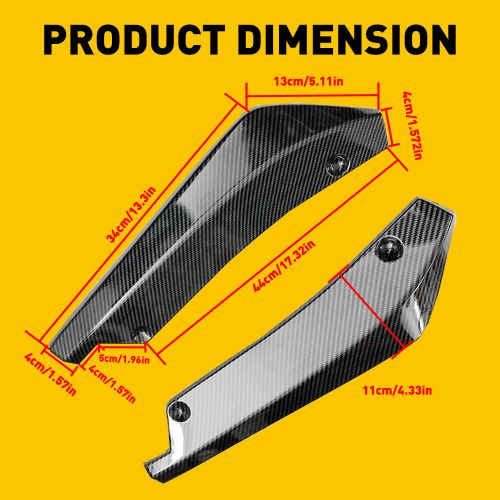 Carbon Fiber Style Rear Bumper Fin Canard Splitter Diffuser Valence Spoiler Lips, US $16.99, image 10