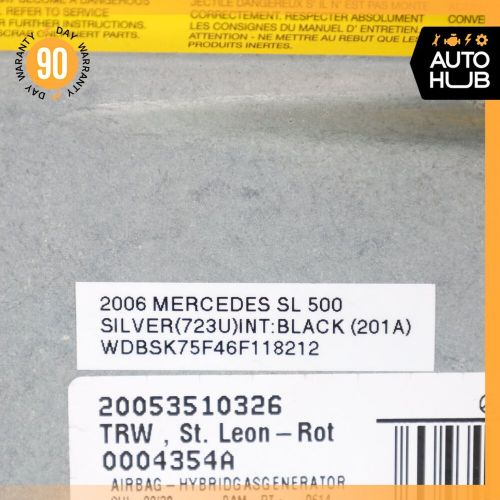 03-06 Mercedes R230 SL500 SL55 AMG Knee Airbag Air Bag Left Driver Charcoal OEM, US $330.00, image 5