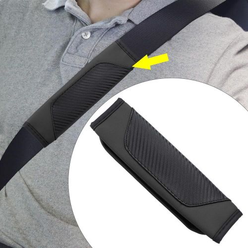 1pcs Car Seat Belt Cover Carbon Fiber Leather Auto Seat Belt Protection Black, US $9.49, image 2