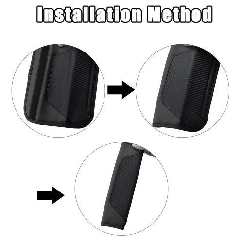 1pcs Car Seat Belt Cover Carbon Fiber Leather Auto Seat Belt Protection Black, US $9.49, image 3