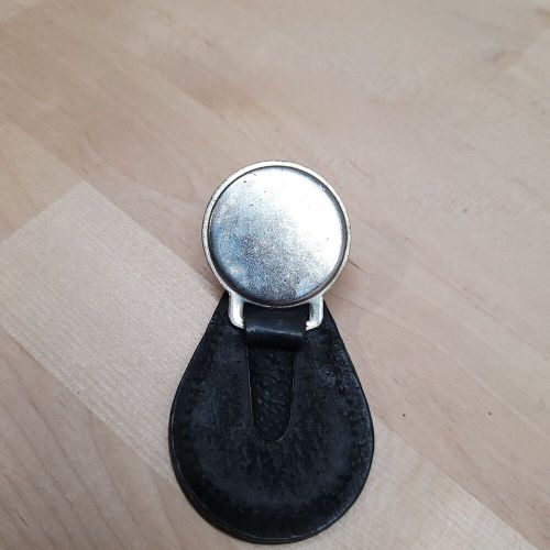 FORD Silver Crest Black Leather Chrome Key Ring Vintage, US $9.95, image 2