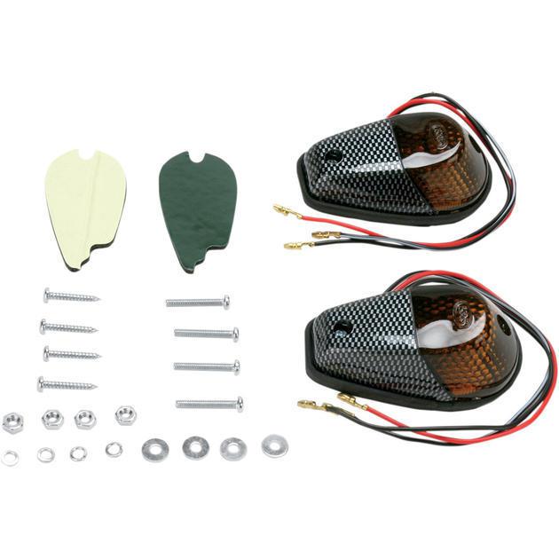 K&s flush mount marker light set dual filament carbon smoke