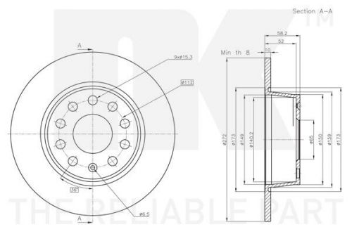 2x Brake Discs Pair Solid Rear 272mm 3147175 NK Set 5Q0615601 5Q0615601B Quality, US $, image 2