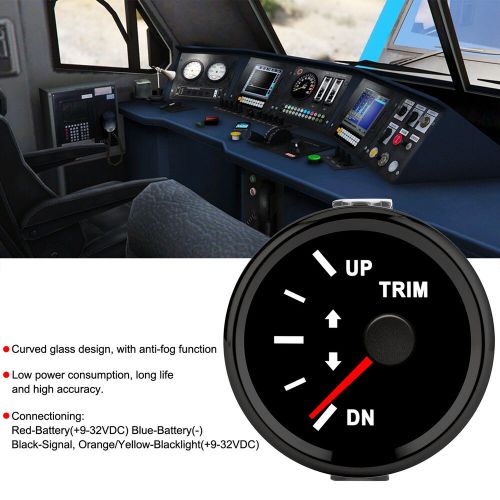 (Black Frame On Black) Boat Trim Balance Gauge Meter 52mm Domed Series, US $17.85, image 5